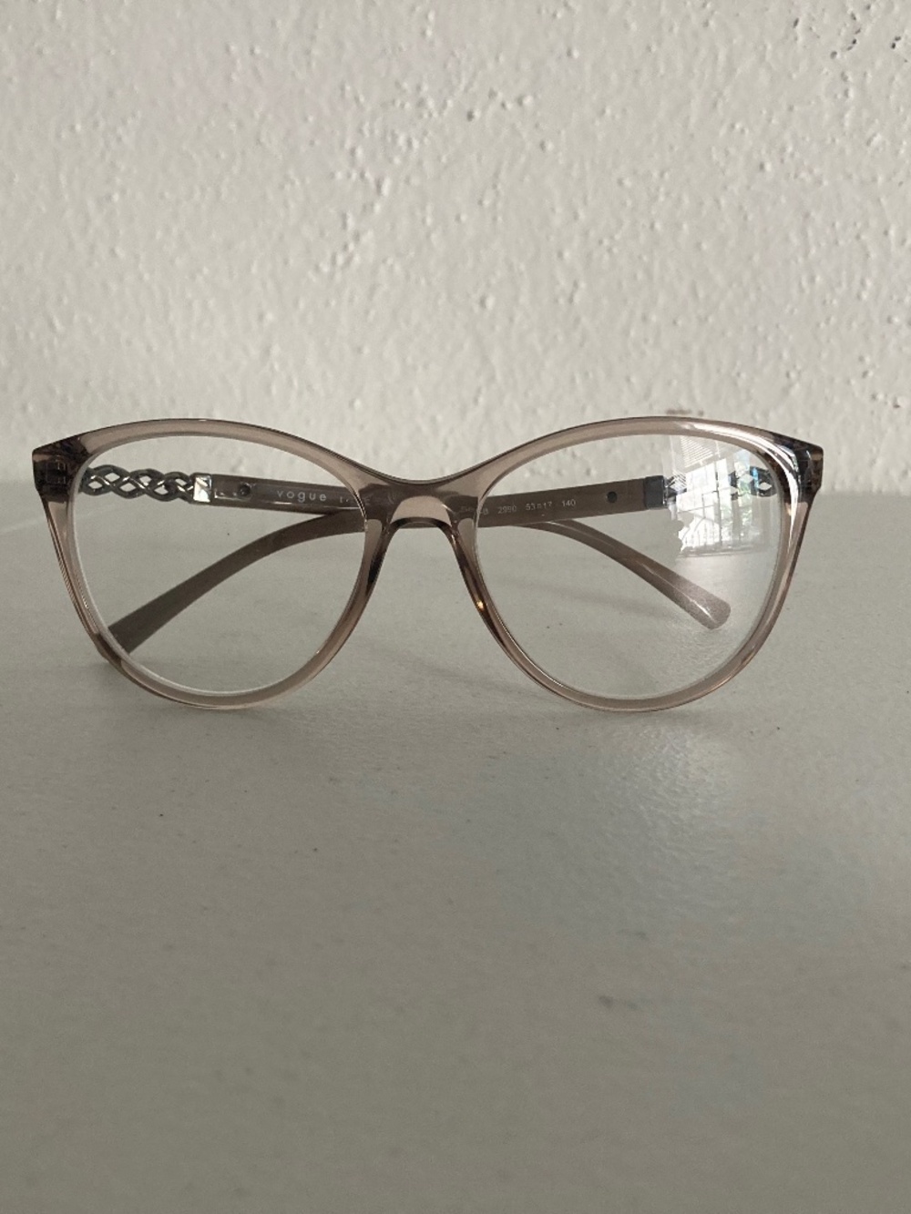 Vogue Glasses VO5631B light gold brown - round cat-eye - designer with case